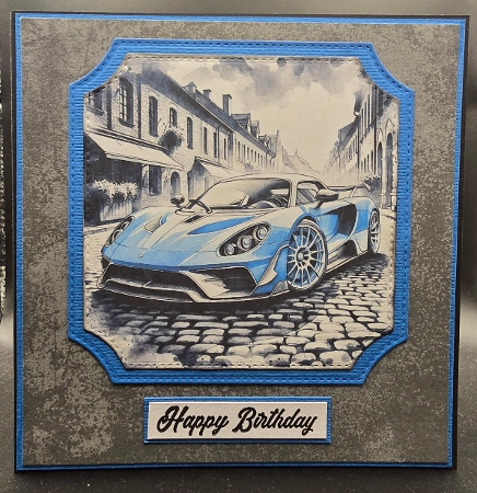 x4 Blue Sports Cars - Illustrations for Cardmakers & Designers   by Karen Taylor