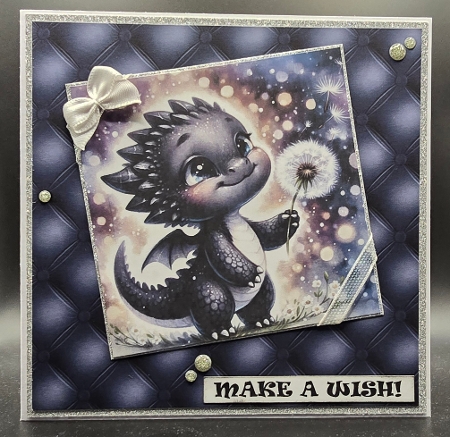 Make a wish little dragon CARD FRONTS by Karen Taylor