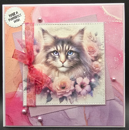 Floral Cat Paradise 1 by Karen Taylor