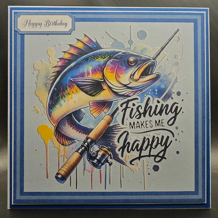 Fishing Makes Makes Me Happy Topper by Karen Taylor