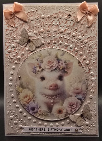 Floral Crown Piglets 1 by Karen Taylor