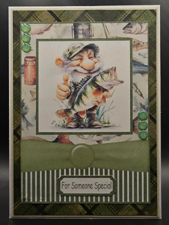 Grandpas Gone Fishing Card Front 5x7 by Karen Taylor