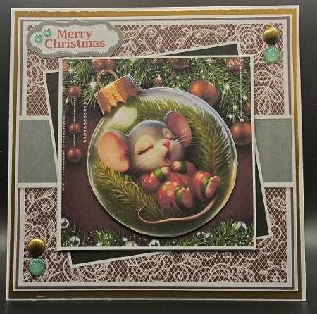 Night Before Christmas Sleeping Mouse Bauble by Karen Taylor