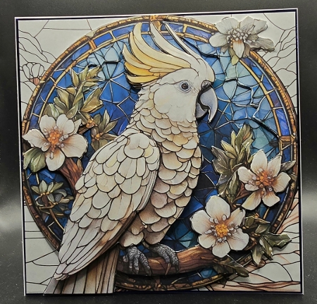 REVISED VERSION Stained Glass -Cockatoo by Karen Taylor