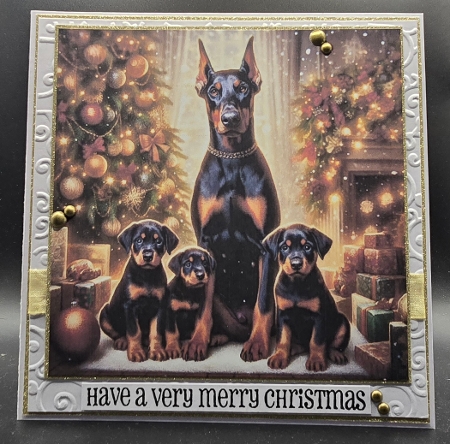 Festive Dobermans CUSTOMER REQUEST Karen  by Karen Taylor