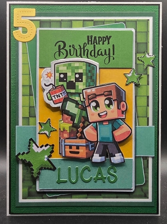 5x7 ~ Minecraft Birthday Ages 6 t0 10 by Karen Taylor
