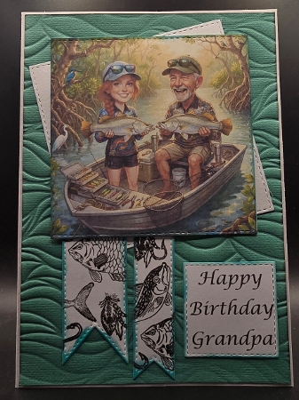 Aussie fishing  girl with grandad  by Karen Taylor