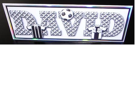 Football Mad David Large Dl Card Front with Decoupage by Karen Thomson