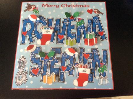 8x8 Christmas Names Rowena & Stephen by Karen Thomson