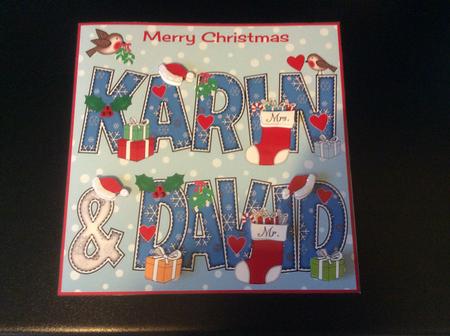 8x8 Christmas Names Karin & David by Karen Thomson