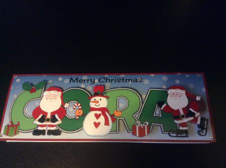 Santas & Snowman Cora Large Dl by Karen Thomson
