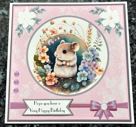 7 Inch Square Card Mini Kit -  Cute Little Fieldmouse 1 by KAREN WHYBORN