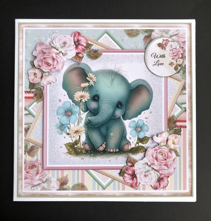 Cute Baby Elephant Mini Page Kit by KAREN WHYBORN