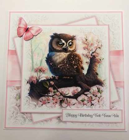 Owl in Cherry Blossom No.1 by KAREN WHYBORN