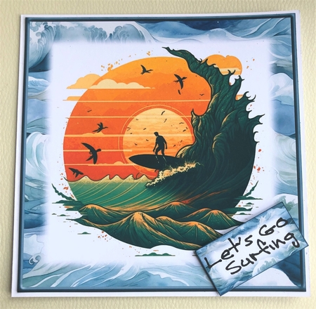 7x7 Surfs Up Happy Birthday #2 by KAREN WHYBORN
