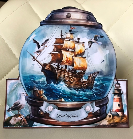 Ship In A Bottle Shaped Mini Page Kit by KAREN WHYBORN