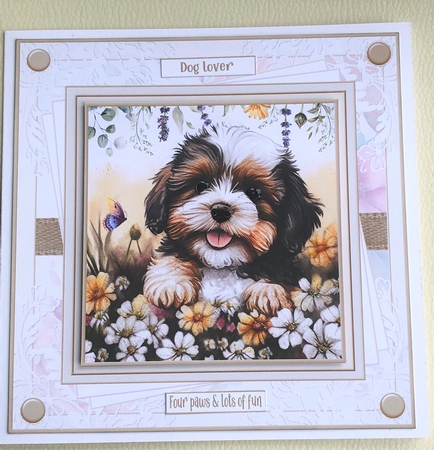Dog Lover 7x7ins Decoupage Topper 5 by KAREN WHYBORN
