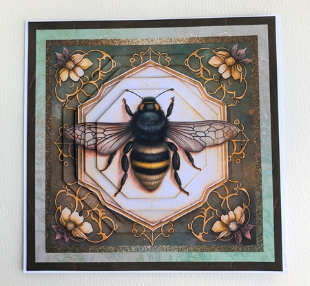 Garden Gems 2 Bee - 3D Pyramid kit + Insert & Gift Tag by KAREN WHYBORN