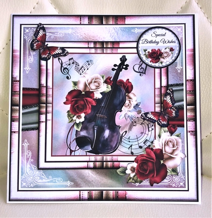 Floral Violin Mini Page Kit by KAREN WHYBORN