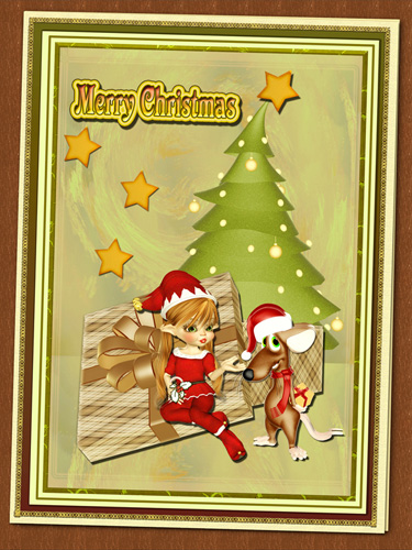 Christmas Elf Decoupage by Karen Hughes