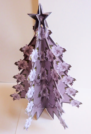 3D Christmas Tree - Silver Poinsettias by Karen Nash