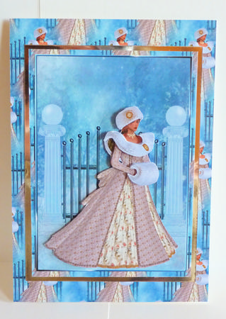 Winter Snow Bride Card Front with Decoupage by Karen Nash