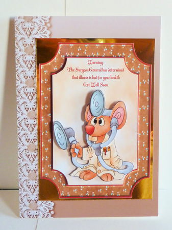 Doctor Mouse Warning with Topper & Decoupage by Karen Nash