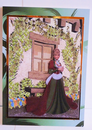Vintage Lady in the Garden A4 Topper by Karen Nash