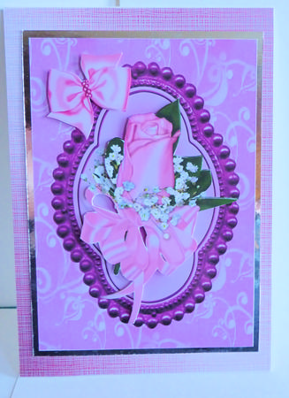 Pretty Pink Rose in Ornate Frame by Karen Nash