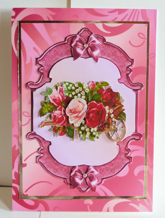Wheelbarrow of Roses with Decoupage by Karen Nash