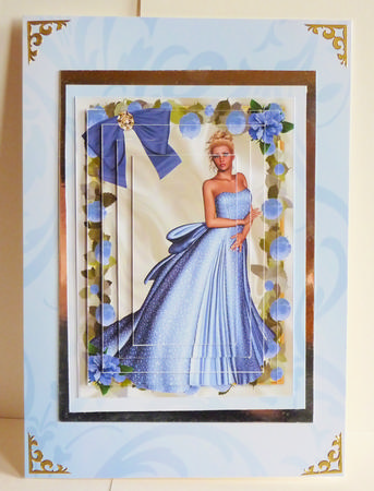 Beautiful Lady with Blue Roses, Pyramids by Karen Nash