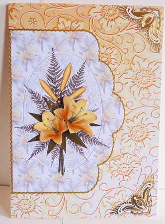 Floral Wedding Scallop Edge Card by Karen Nash