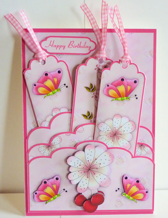 Cherry Blossom Dreams Scalloped Top Pocket Bookmarks Kit by Karen Nash