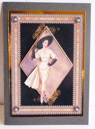 Sophistication, Art Decor Lady with Decoupage by Karen Nash
