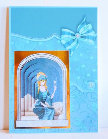 Aqua and Pale Aqua Scrapbook Style Card Fronts by Karen Nash