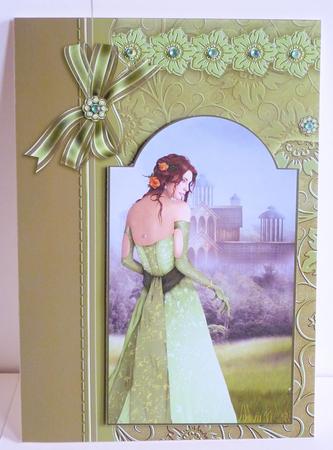Moss and Leaf Green Scrapbook Style Floral Card Fronts by Karen Nash