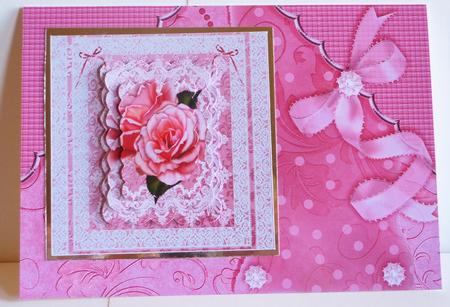 Plum and Hot Pink Scrapbook Style Floral Card Fronts by Karen Nash
