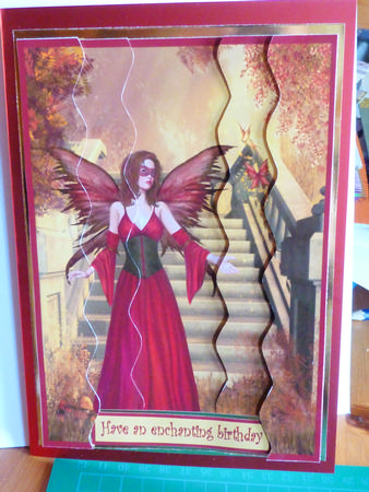 Red Passion Butterfly Fairy Wavy Side Stacker by Karen Nash