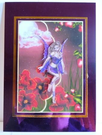 Pretty Flower Fairy Envelope Card/card Front by Karen Nash