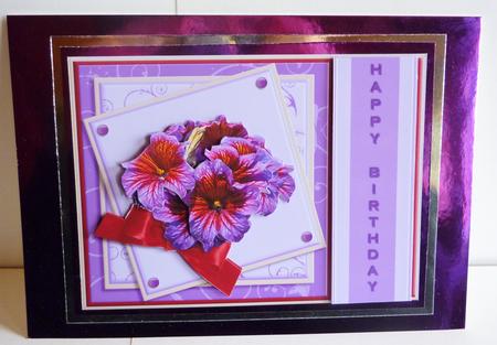Birthday Lilac and Red Bouquet by Karen Nash