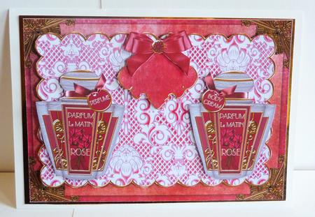 Rose Matin Perfume Set Large Dl Ote with Decoupage Card Kit by Karen Nash