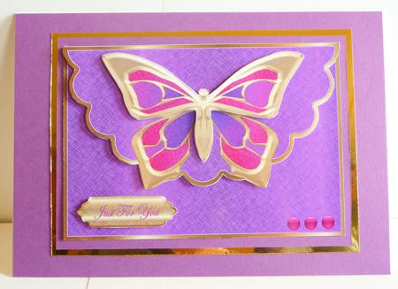 Metalic Pinks Butterfly Envelope by Karen Nash