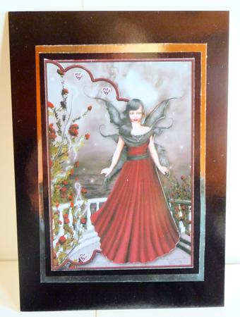 Ruby Fairy Envelope Card - July by Karen Nash