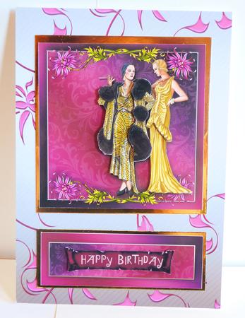 Cocktail Hour Card Front & Decoupage by Karen Nash