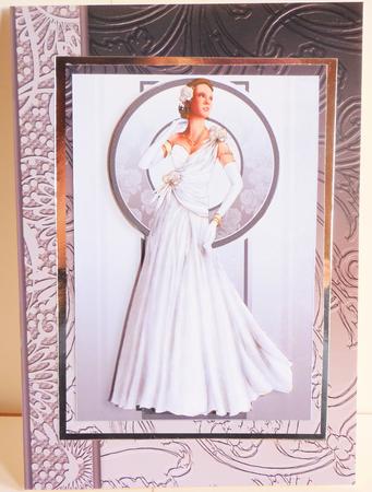 Art Deco Lady Rose (white) A4 by Karen Nash