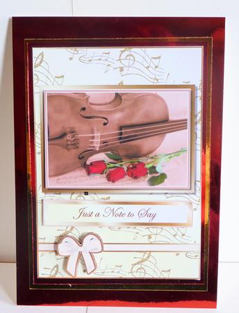Just a Note to Say - Vintage Violin Card Front by Karen Nash