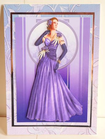 Art Deco Lady Rose (lilac) A4 by Karen Nash