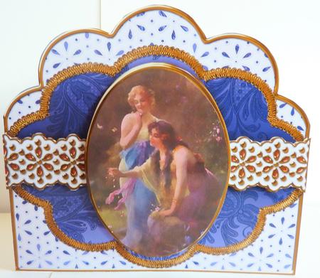 Wood Nymphs Em Anglaise Scalloped 3D Decoupage Card Kit by Karen Nash