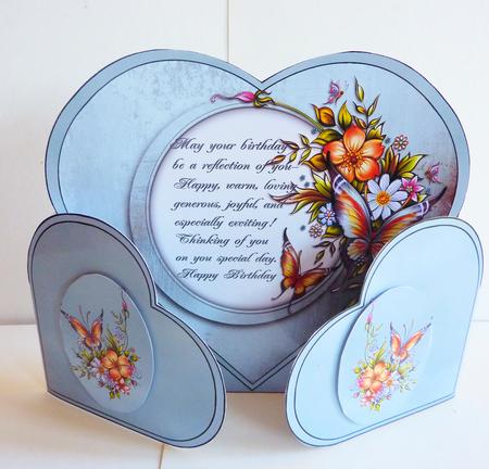 Blue Heart Shape Card Kit by Karen Nash