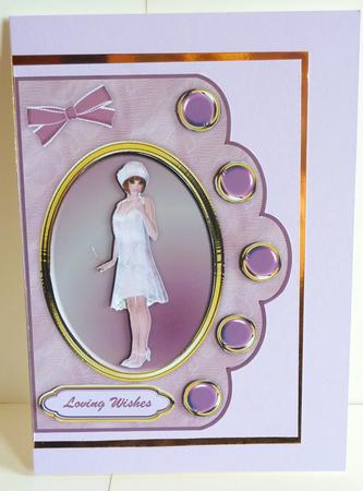Fabulous Flapper Scallop Edge Card Front with Step by Step by Karen Nash